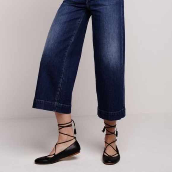 Madewell Shoes - Madewell black leather lace-up ballet flats 6.5